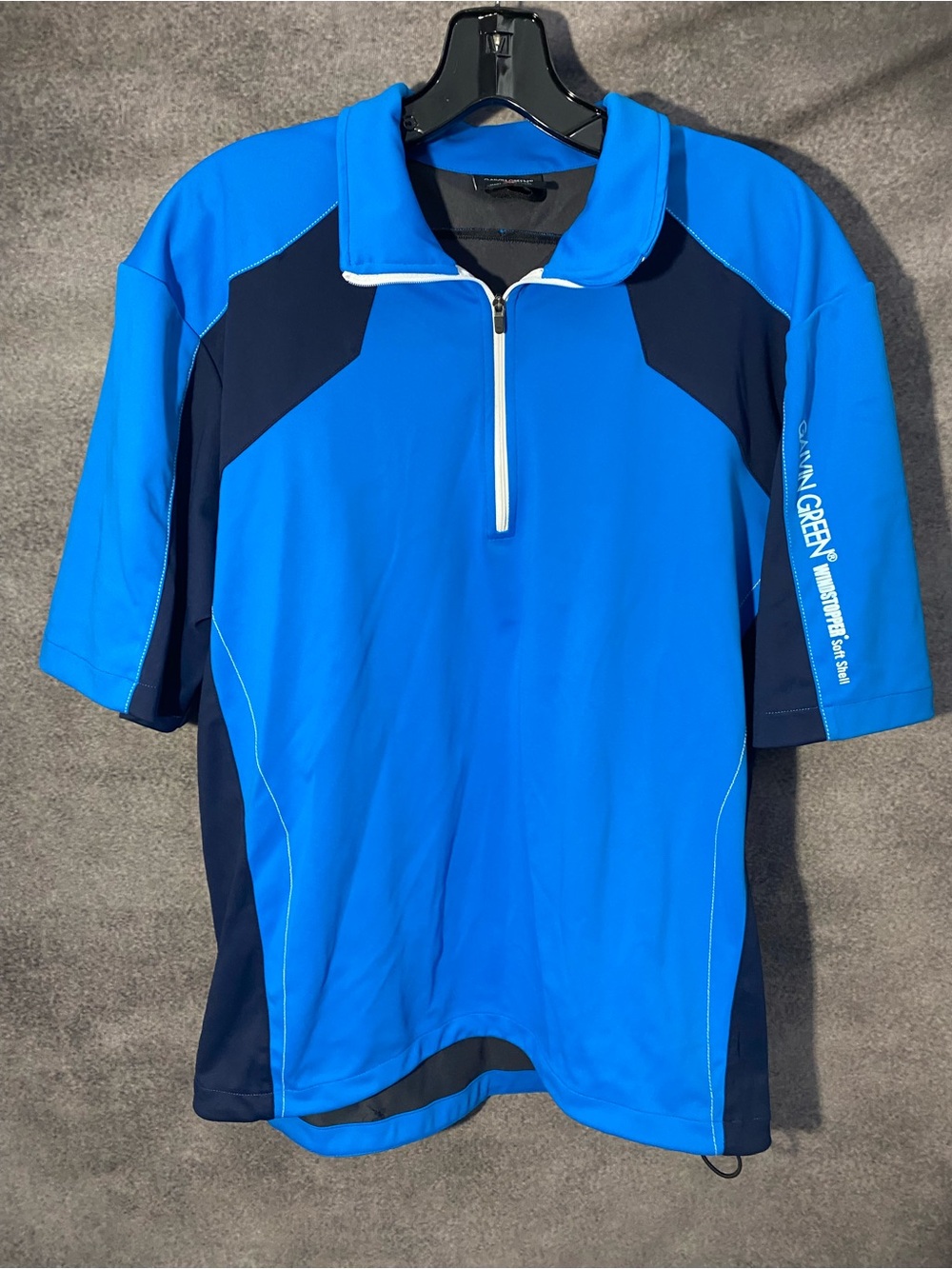 Galvin Green Windstopper Golf Jacket Mens Medium Short Sleeve 1/4 Zip Blue
